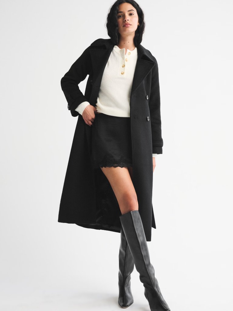 Carrie Wool-Blend Trench Coat